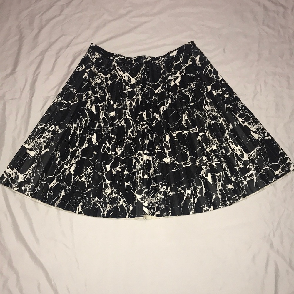 Calvin Klein Faux Leather Pleated Skirt